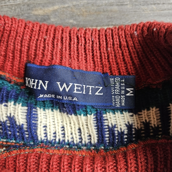 John Weitz Vintage Cotton Sweater Men's Medium Made In USA - Picture 5 of 10